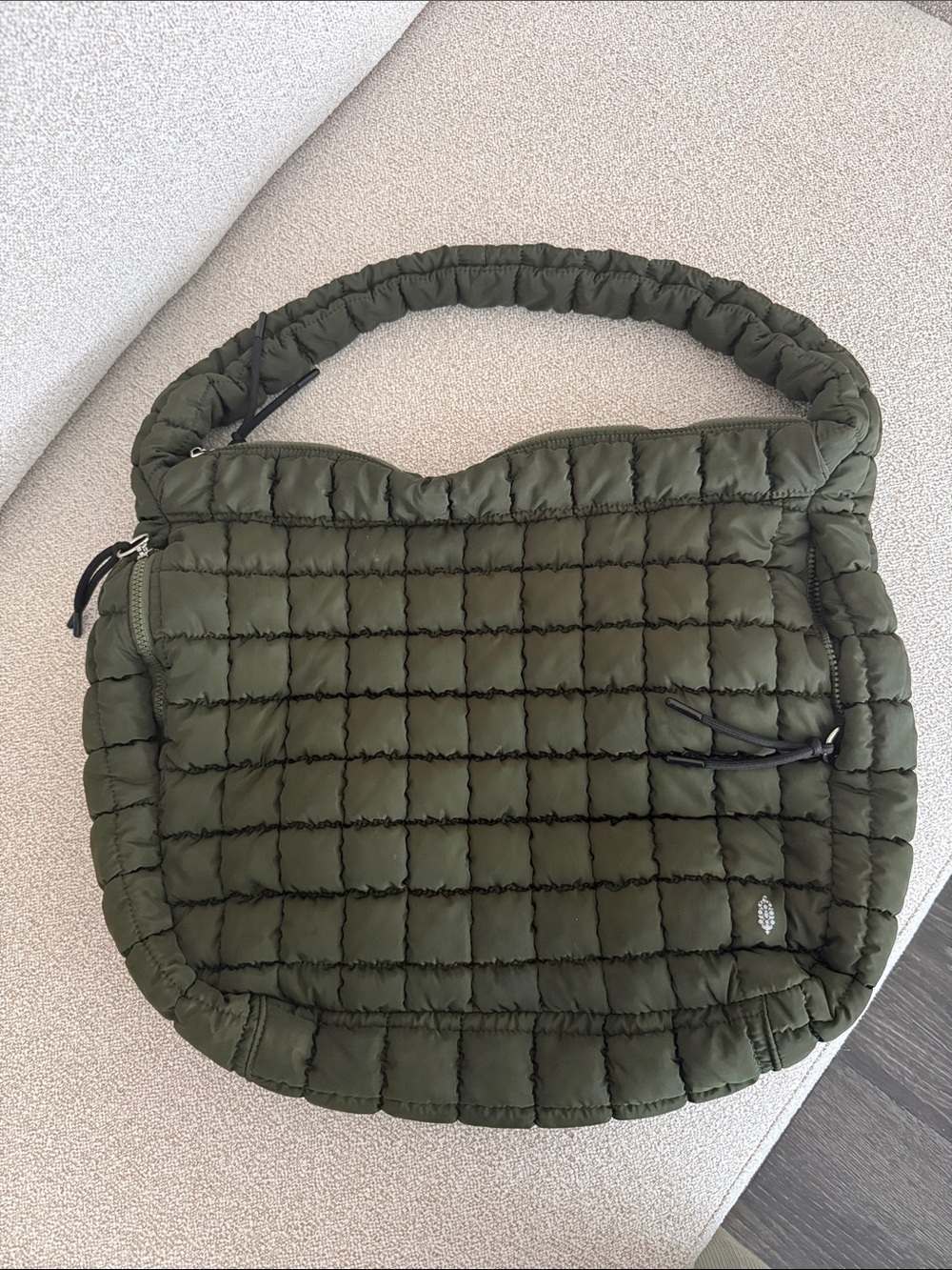 FP Movement by Free People Olive Green Quilted Shoulder Bag